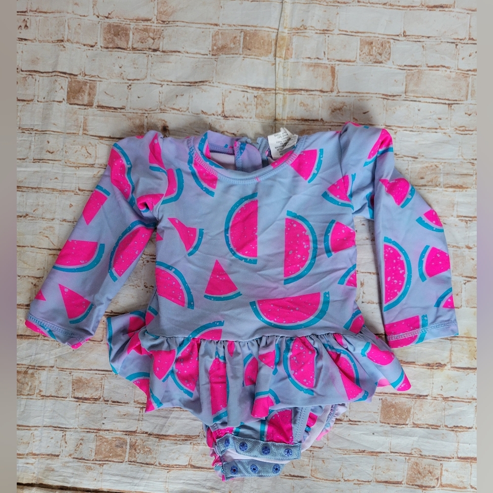 Wave Zone 12 Month Watermelon Swim Suit